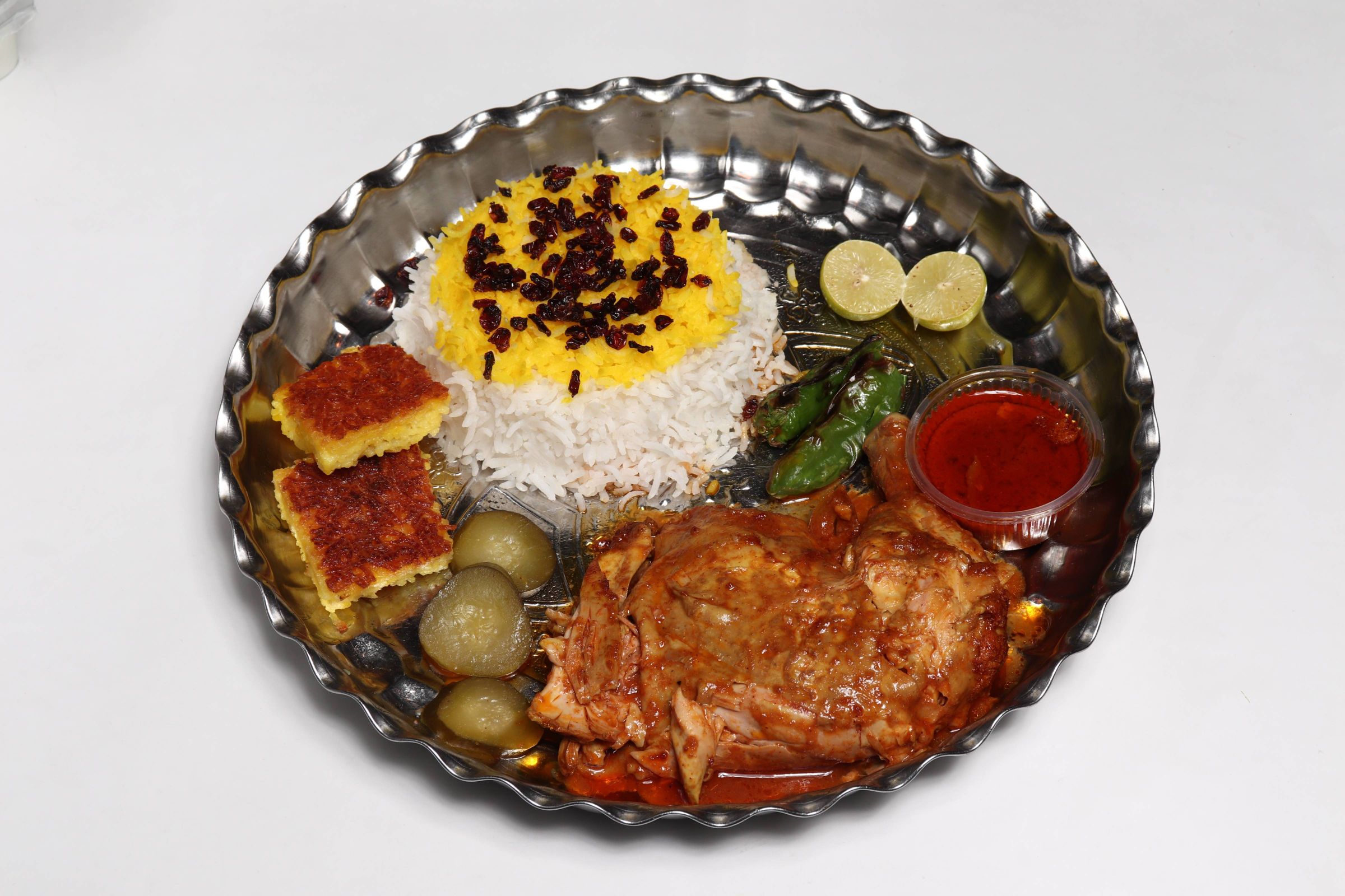 زرشك پلو با مرغ (ران)