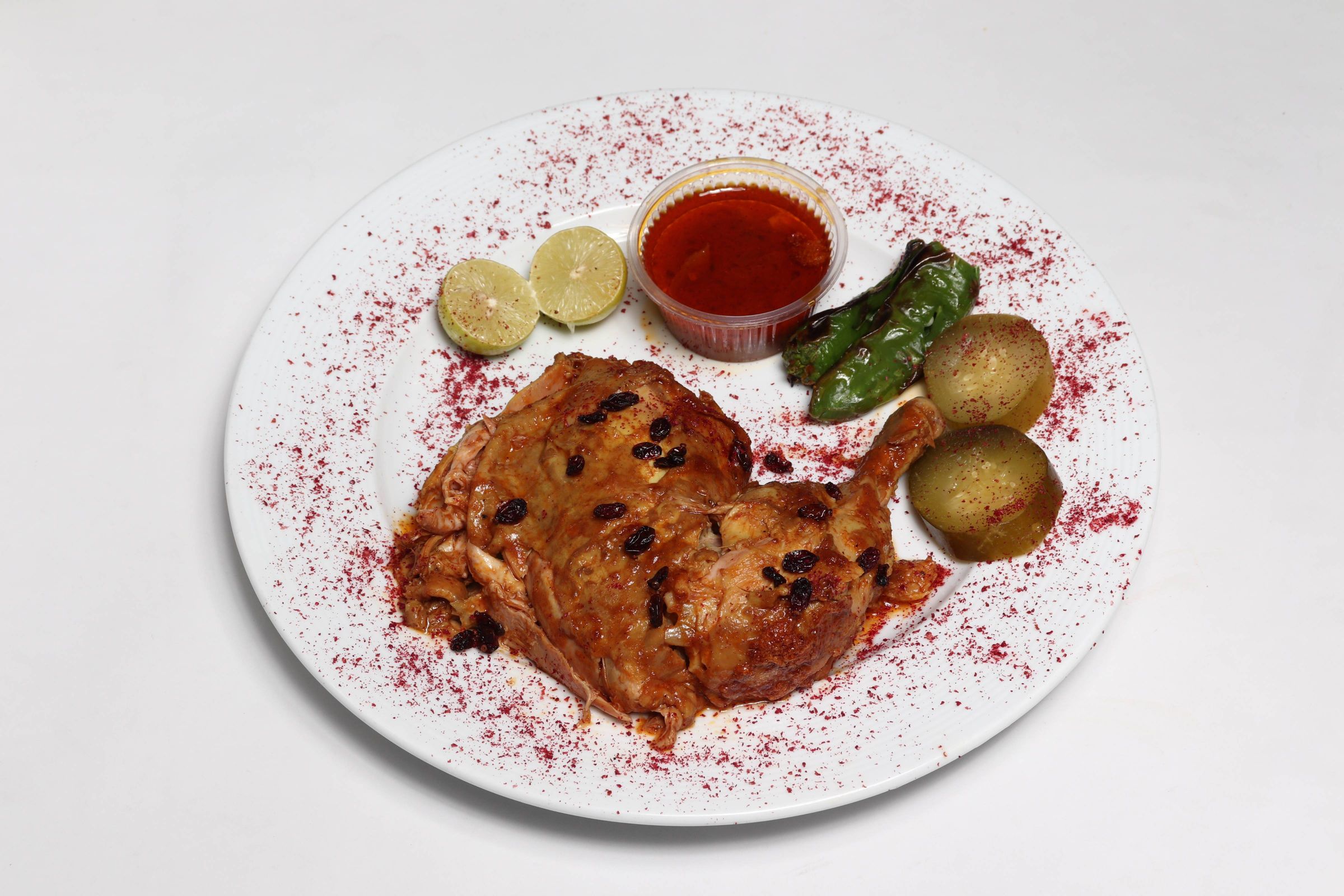 خوراك مرغ روغن پز (ران)